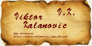 Viktor Kalanović vizit kartica